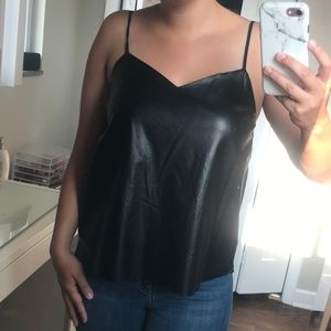 Faux Leather Strappy Top